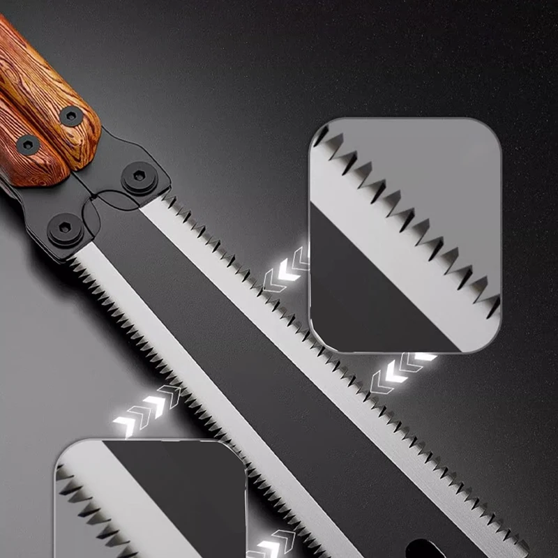 Folding Saw Multifunctional Folding Butterfly Saw Household Small Hand-held Logging Saw Woodworking Tool Double-sided Grinding Hand folding saw