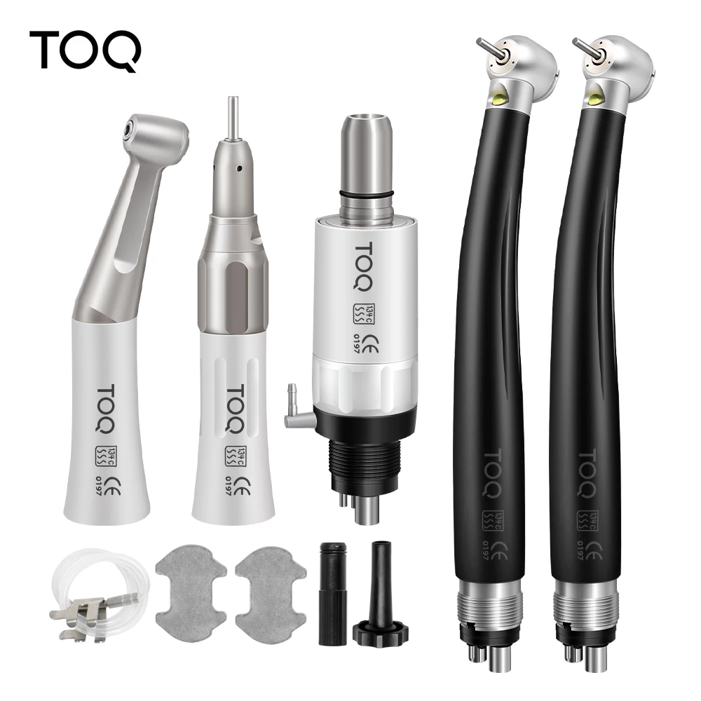 Dental LED High & Low Speed Handpiece Kit Straight Contra Angle Air Turbine 2/4 Hole M4 / B2 Whole Set Dental Tools