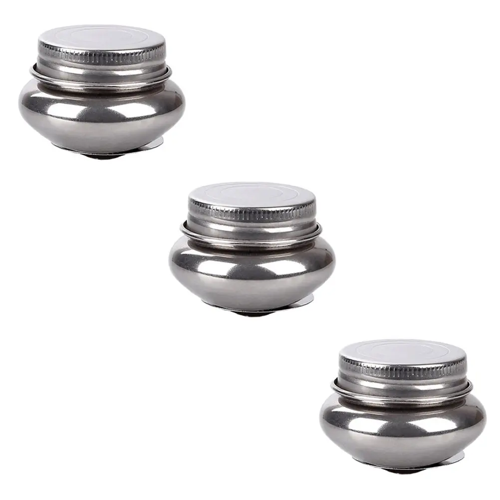 3Pcs 오일 페인트 브러쉬 세척기 스테인레스 스틸 탈착식 뚜껑 페인트 브러쉬 세척 냄비 예술가용 색상 혼합 용기 페인팅