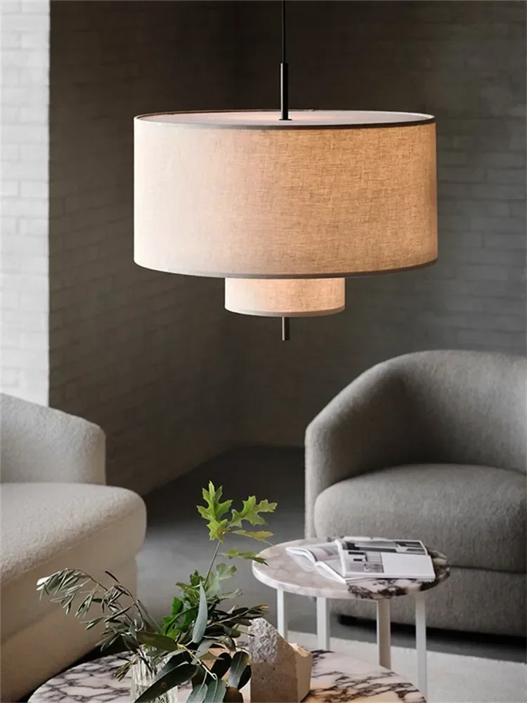 Margin Pendant Lamp Linen Cloth Light