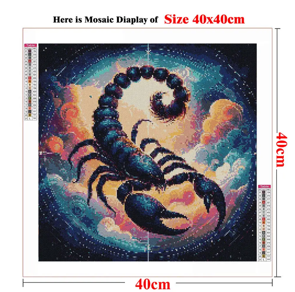 Diamond Painting Painting Set Full Drill Astrology Set Zodiac Star Sign Fish Pisces Virgo Libra Horoscipe 12 Constellation Decor