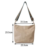 Wide Geometric Strap Shoulder Bag Large Capacity Crossbody Bags For Women,Retro Pu Leather Women’s Bag For Shopping Travel