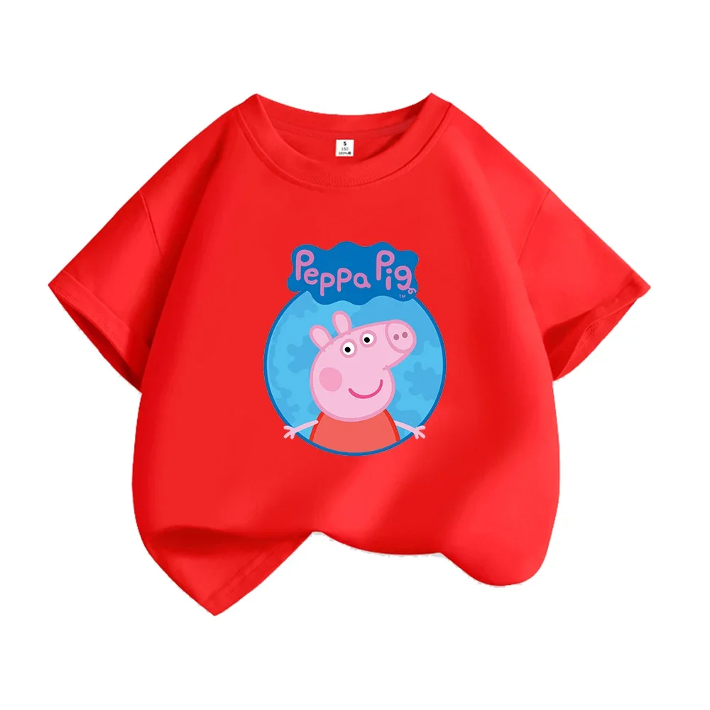 Kids T-shirt Clothes Peppa Pigs Girl Boy Short Sleeve Summer Tee Clothes Tops Cartoon Printing Children Shirt Birthday Gift kids t shirt