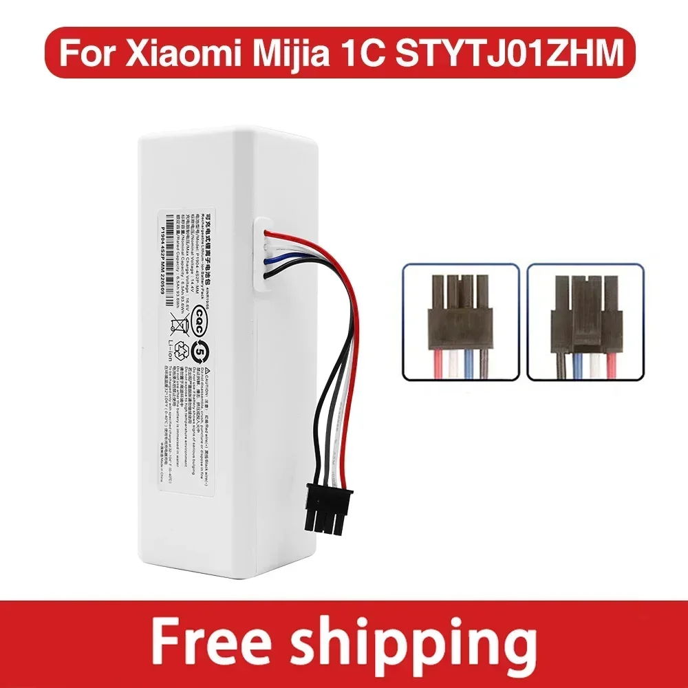 

For Xiaomi Mijia 1C STYTJ01ZHM Robot Vacuum Cleaner Battery Pack 14.4V 6500mAh P1904-4S1P-MM Rechargeable Li-ion Batteries