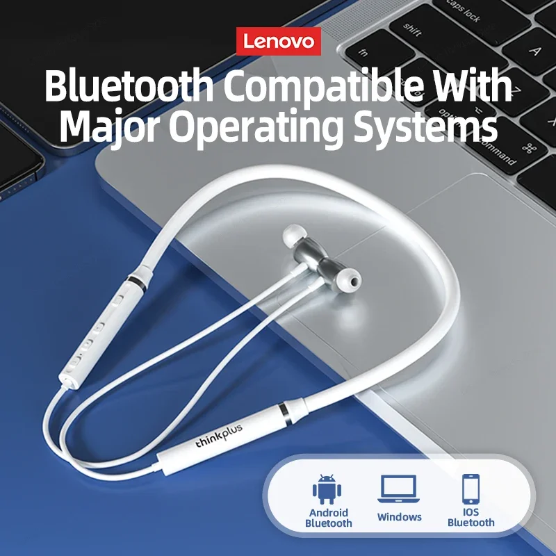 Bluetooth Earphones Lenovo HE05X Waterproof Earplugs HIFI Sound Magnetic Neckband Headset Sports Headphone