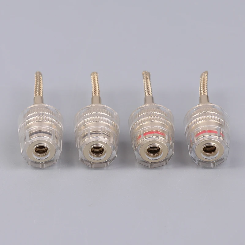 핫 새로운 판매 2/4Pcs 4MM 바나나 암-2MM 핀 커넥터 HIFI 케이블 어댑터 플러그 땋은 구리 와이어 소켓