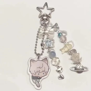 Game Love And Deepspace Rafayel Xavier Zayne Cosplay Key Chain Acrylic Keychains Backpack Pendant Key Ring Accessories