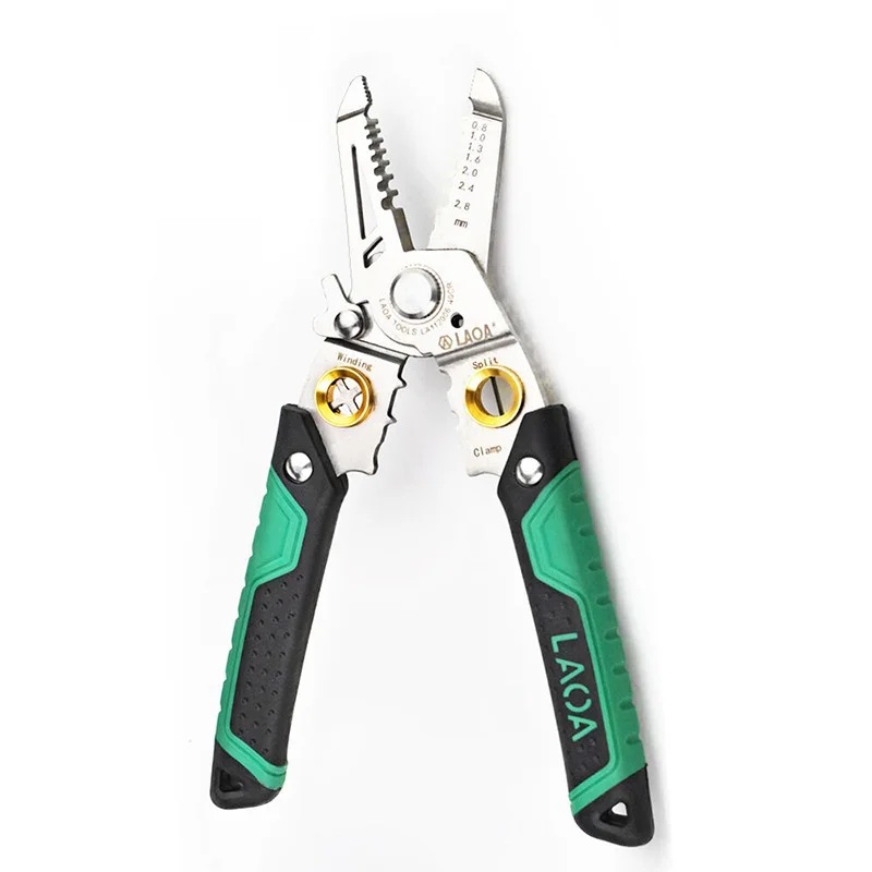 Multifunctional Stainless Steel Wire Strippers 8 in 1 Wire Cutting Pliers Cutting Cable Scissors Electrician Crimping Pliers 2