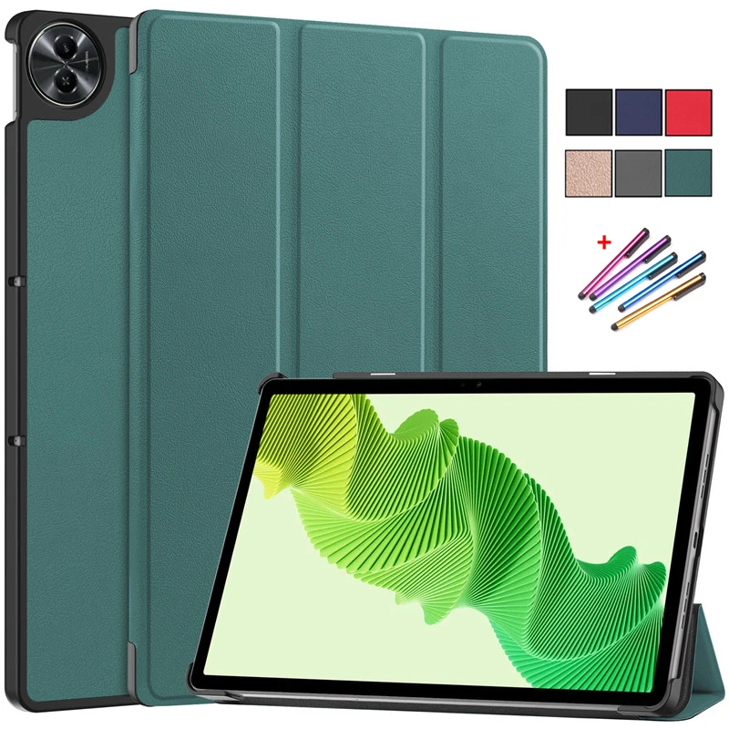 Per Realme Pad 2 Case 11.5 Pollici Tri-Fold Leather Supporto Magnetico Tablet Funda Per Realme Pad 2 Cover Per Real Me Pad 2 Case + Pen