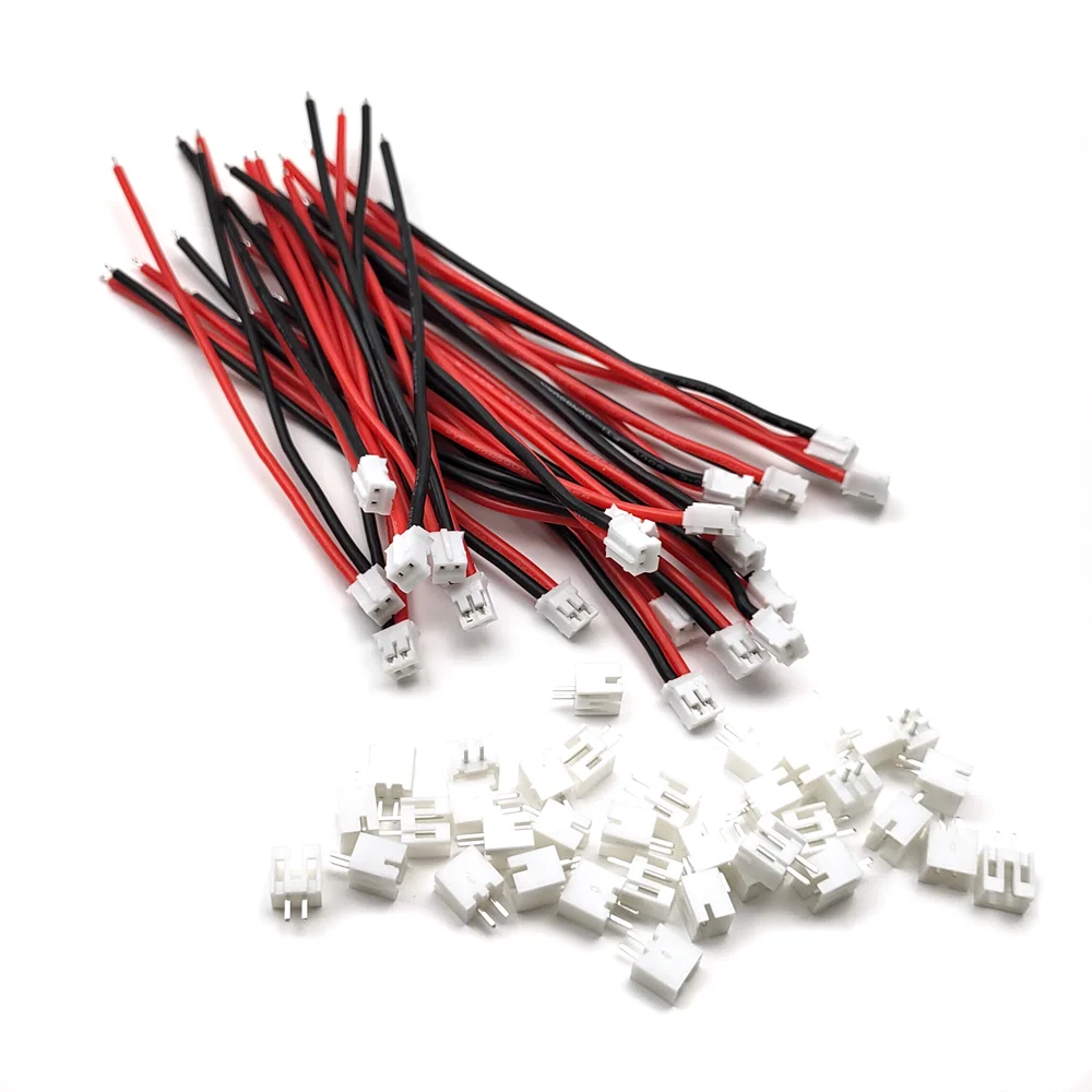 JST-PH 2.0 2P Micro Electrical Male Connector Plug with 22awg 10cm Silicone Wire power plug connector