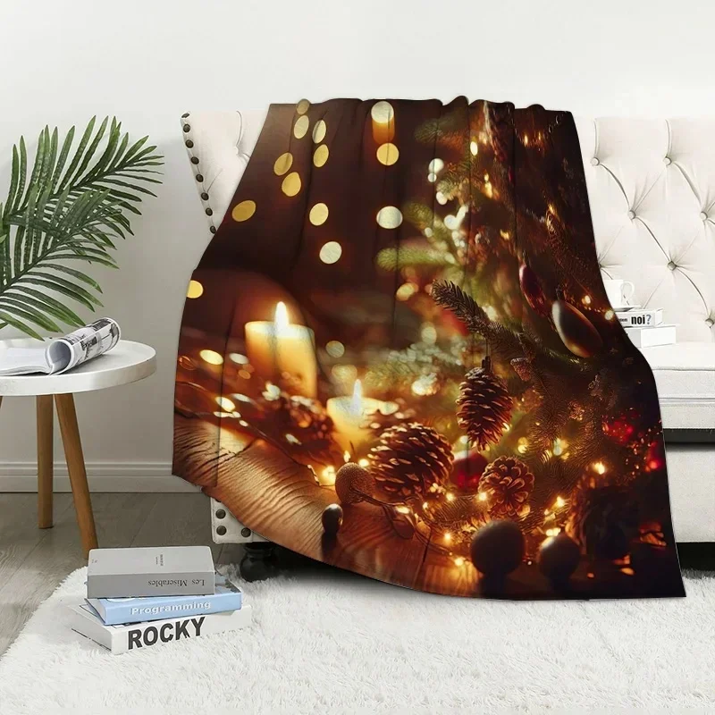 Christmas decoration blanket Throw Sofa blanket Bedspread bed fluffy soft blankets  Plaid Modern simple Merry Christmas winter