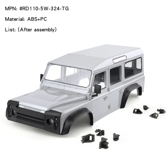 RCDream 1/10 RC 크롤러 자동차용 휠베이스 하드 쉘, 5 문짝 바디, Traxxas TRX4 디펜더 카멜 컵 ...