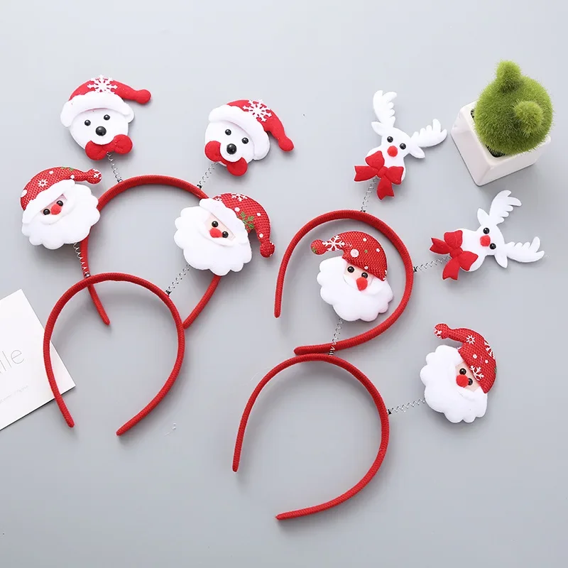 Christmas Headband Cartoon Xmas Santa Claus Snowman Noel Tree Headwear Natal Merry Christmas Decor Gift Navidad Happy New Year
