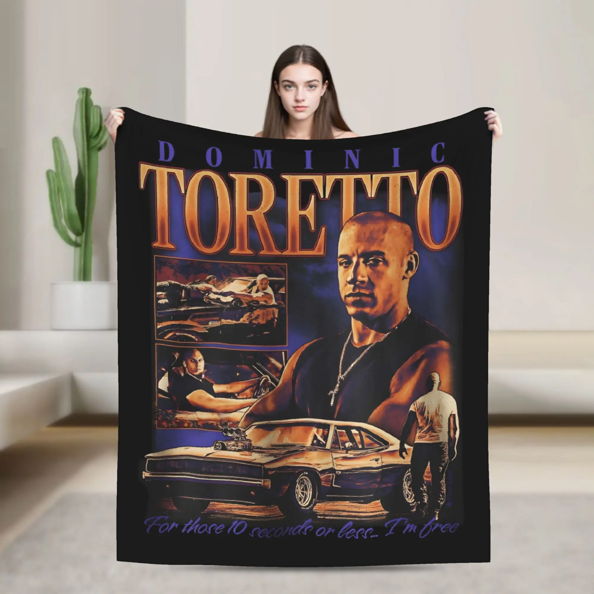 שמיכת דומיניק טורטו מהירה ועצבנית עם הדפס קטיפה, ניידת וחמה במיוחד לספה, ספה ושמיכה