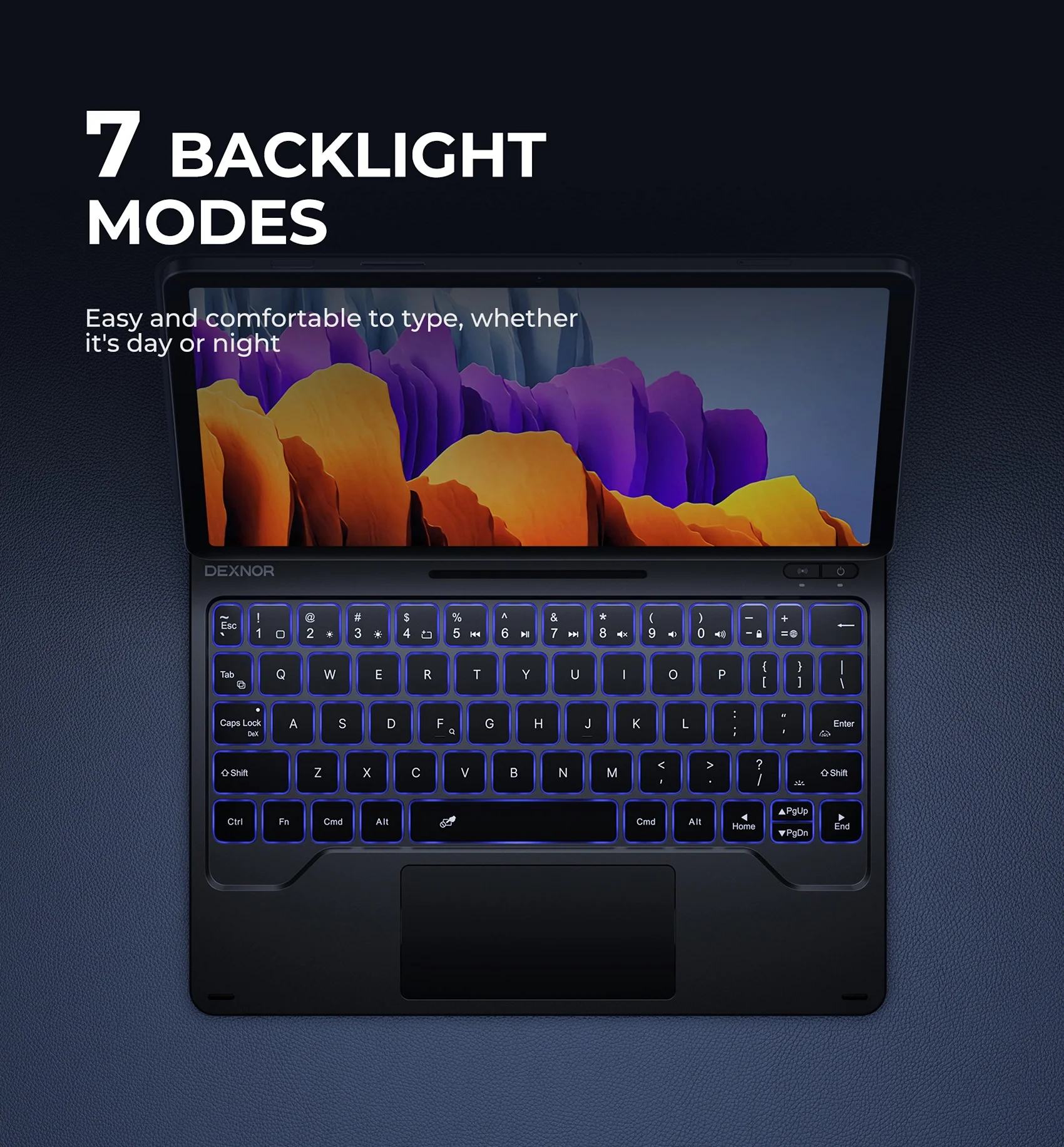 Keyboard Case for Samsung Galaxy Tab S9 FE10.9" /S9 11" with Magnetic Floating Cantilever Stand Multi-Touch Trackpad Pen Holder 4