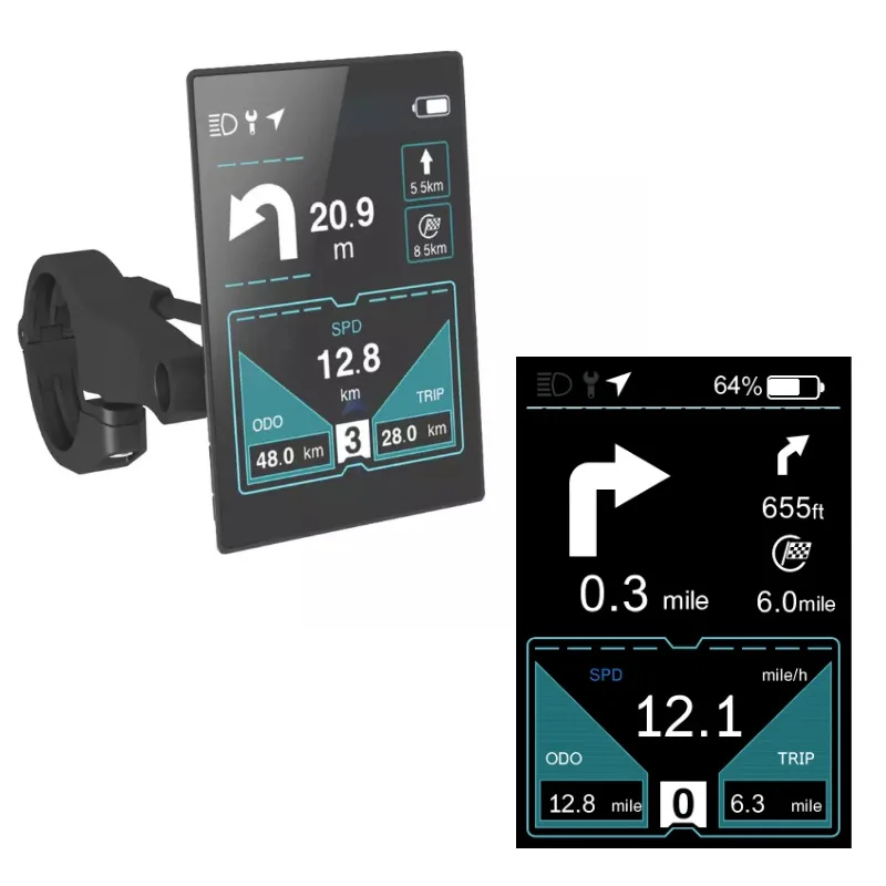 7 языков Bafang Mid двигатель Bluetooth дисплей EB04 ЖК-Навигационный инструмент UART/CAN для M 400