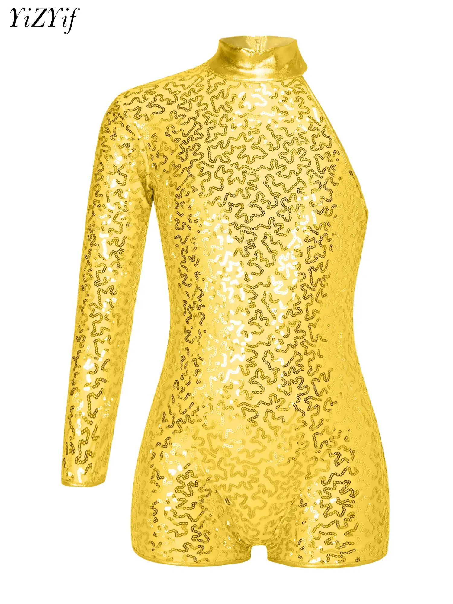 

Kids Girls Ballet Leotard Sparkly Sequins Modern Jazz Latin Dance Bodysuit Long Sleeve Ballerina Costume for Stage Performance