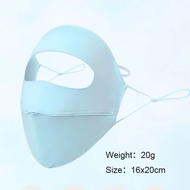 Full Face UV Protective Mask Fashion Simple Solid Breathable Soft Stretch Hanging Ear Type