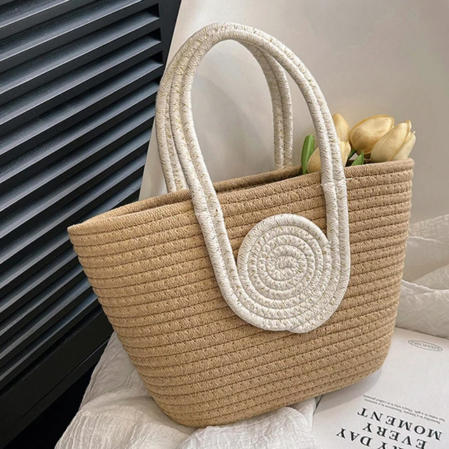 Straw Bag Womens Handbag Handwoven Large Straw Beach Tote Bag Hobo Summer Beach Bag Straw Purse