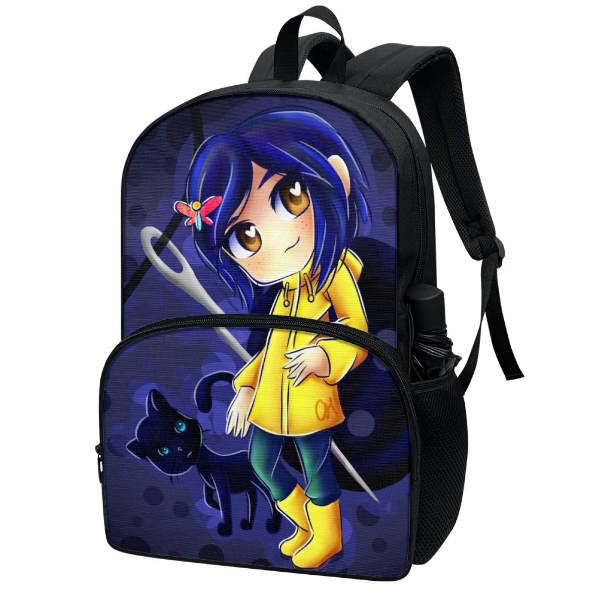 FORUDESIGNS Student Schoolbags Cute Fashionable Back Pack Coraline Fluffy Printed Bookbags Stationery Storage Lightweight