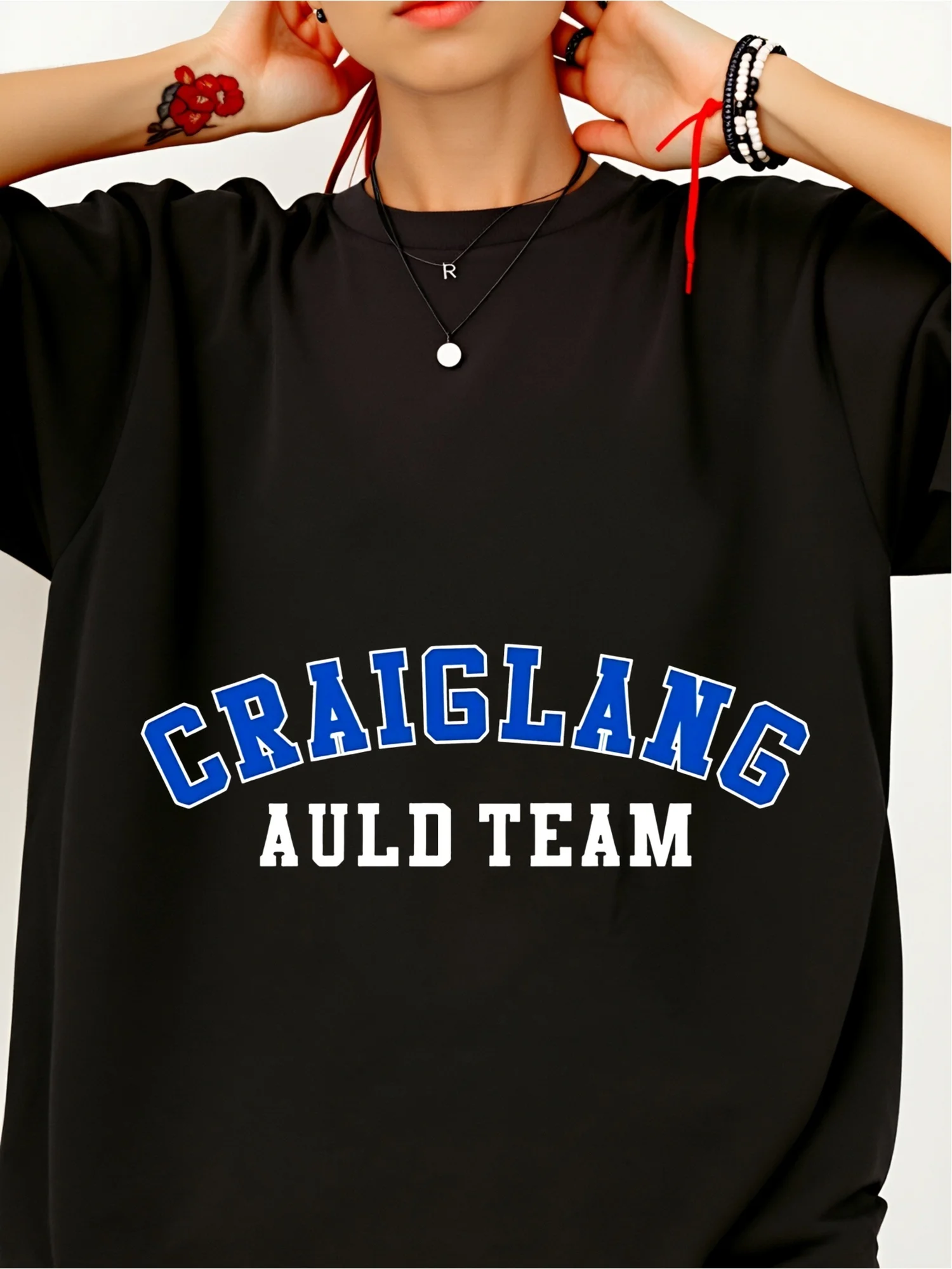 Casual Streetwear Style Women T-Shirt Craiglang Auld Team Print Summer And Autumn Wear for Friends And Family Gifts Women T-Shirt
