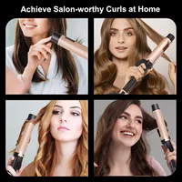 Hatteker fer à friser électrique pour femmes contrôle de température à 3 niveaux en céramique protection des cheveux bigoudi usage domestique outil de coiffure US 5