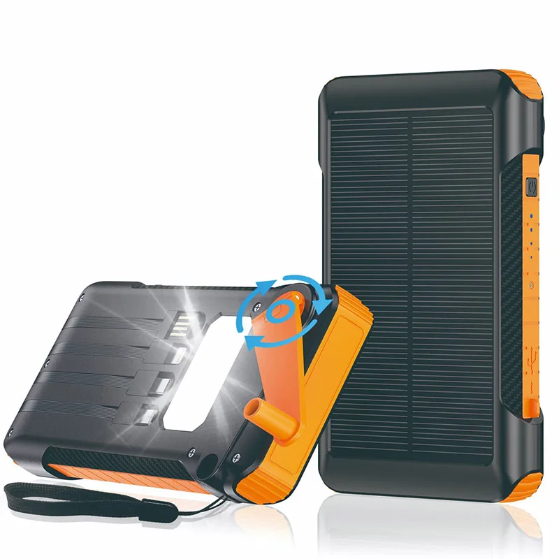 Banca Di Energia Solare Impermeabile Con Cavo Integrato Caricabatteria Esterno Portatile Da 20000Mah Per Xiaomi Iphone15 14 13 Powerbank