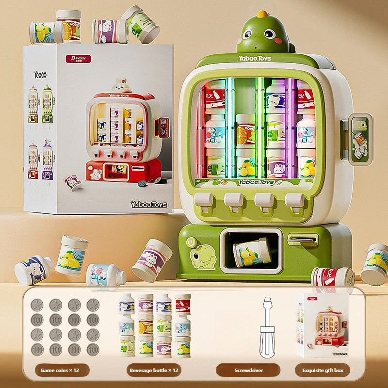מכונת מכירת משקאות אוטומטית צעצועים ילדים משחק מטבע מופעל סימולציה מיני מכונת שתייה ילדים משחק דמיון מתנות לחג המולד