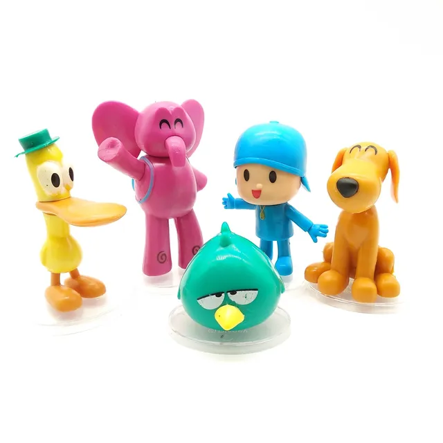 Novo pocoyo boneca ornamento dos desenhos animados elly pato loula criativo  pvc modelo figura brinquedos bonito bolo de aniversário decoração menino  menina presente quente - AliExpress