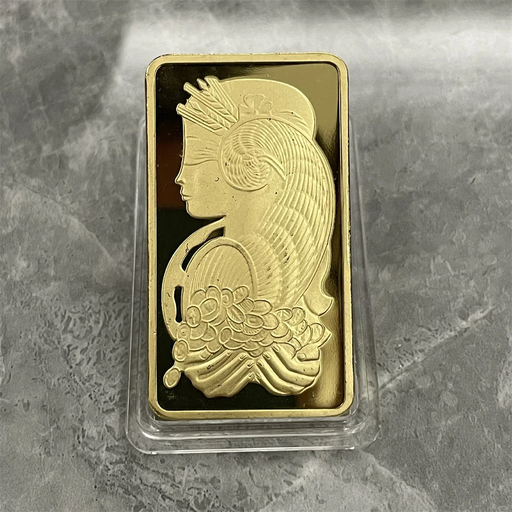 Custom 24k Pure Gold Plated Laser Serial Number 50mm Swiss Coin