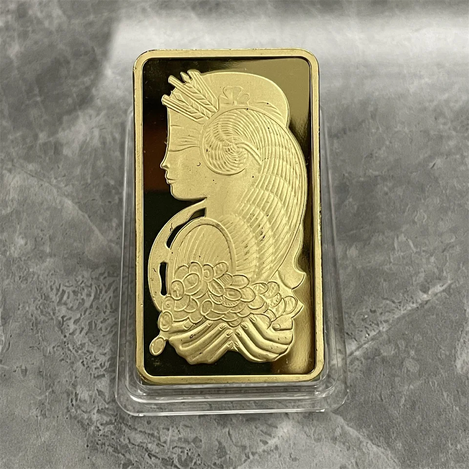 Custom 24k Pure Gold Plated Laser Serial Number 50mm Swiss Coin