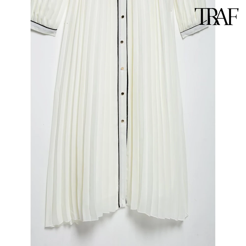 فستان نسائي ملون ذو طيات