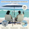Umbrella & Anchor System, Large 7ft Silver Coated UPF50+ Canopy, 10 Second Installation, Wind Resistant, Durable 2