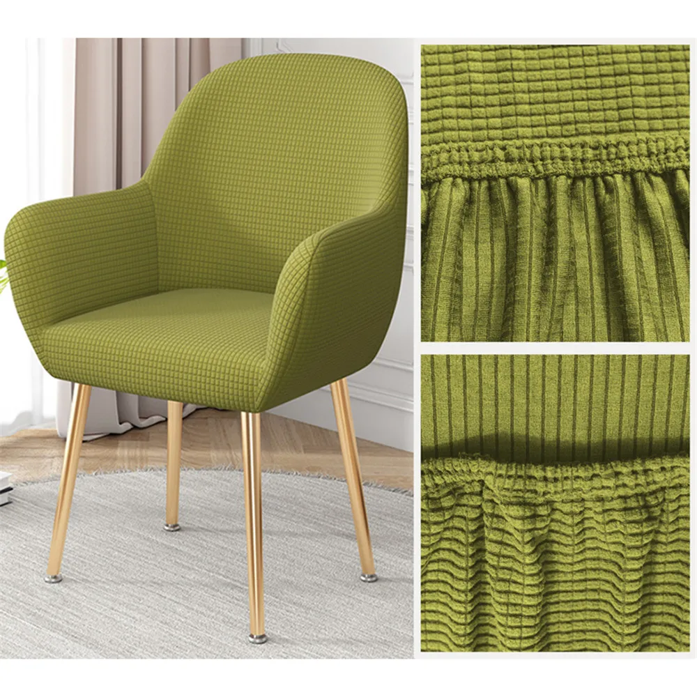 

High Armrest Elastic Curved Chair Cover Irregular Dining Table Restaurant Decoration Case Makeup Bench Arc Shaped Sofa Cover