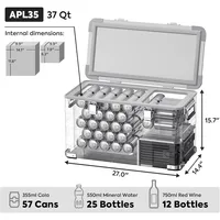 12 Volt Car Refrigerator, 37 Quart (30 Liter) Light Duty Aluminum 12v Portable Fridge Freezer 2