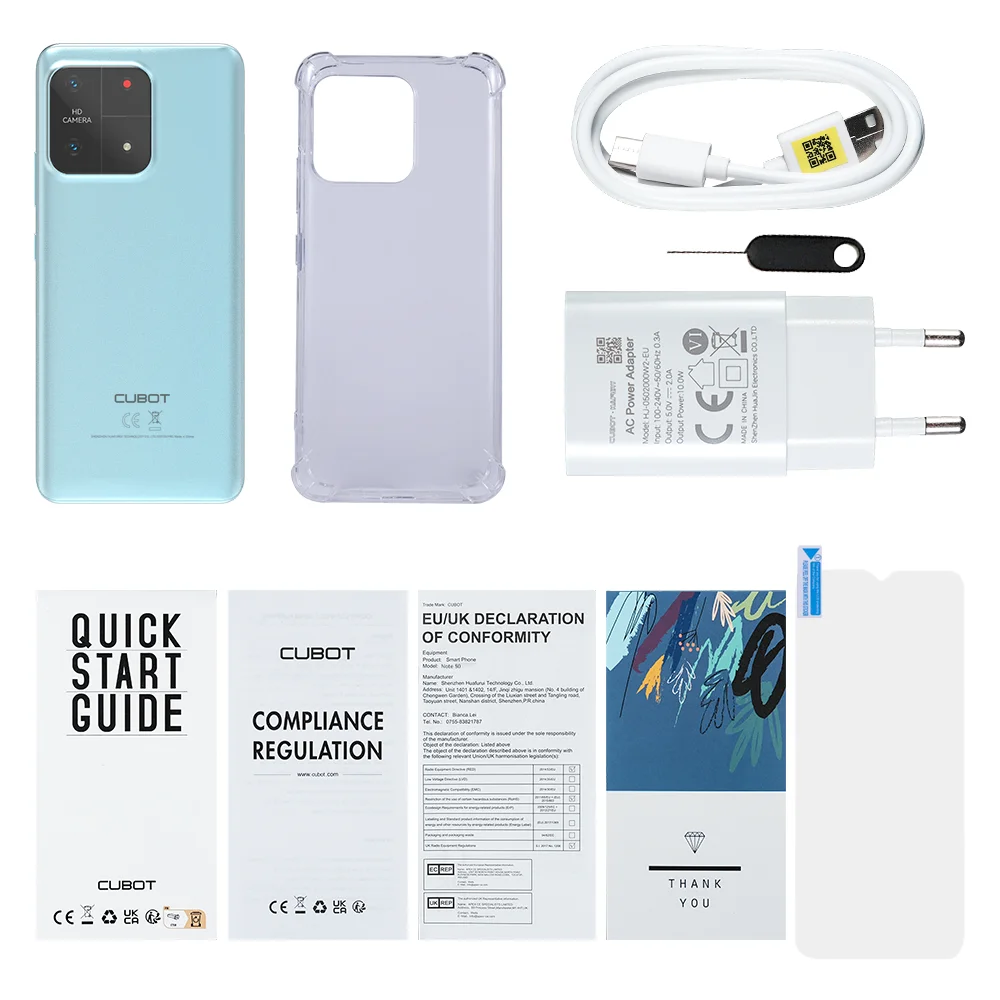 Cubot A1, Smartphone Android 13, Octa-core, 8GB RAM (4GB+4GB), 128GB ROM, 6.56'' HD+ Screen, 13MP Camera, 5100mAh, Face ID Phone 6