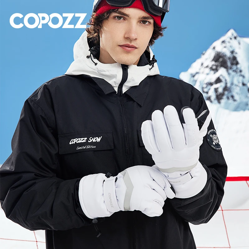 COPOZZ zima lyže rukavice hipora clona 3M thinsulate snowboardové rukavice tepelný teplý dotek obrazovka lyžování rukavice muži ženy