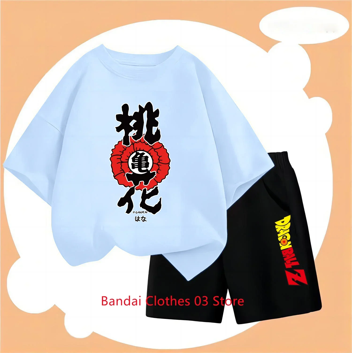 Elementary Boy Summer Korean Children's Clothing 2024 T Shirt Set Little Girls Clothing Dragon Ball Couple T-shirt Stitch Mother