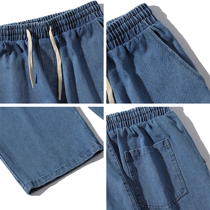 Oversized 5XL Men\'s Wide-leg Jeans Spring New Black Gray Fashion Baggy Streetwear Pants Casual Simple Straight Denim Trousers