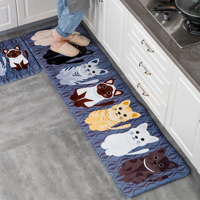 Cartoon Kitchen Mat for Floor Long Anti-slip Toilet Carpet Bathroom  Entrance Doormat Absorbent Bedroom Hallway Washable Area Rug - AliExpress