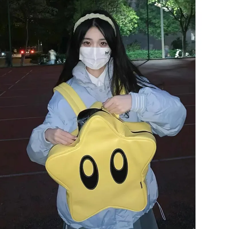 Girls Fashion Casual Kawaii Backpack Book Bag Cute Star Student Bags Schoolbag Kids Travel Backpacks For
