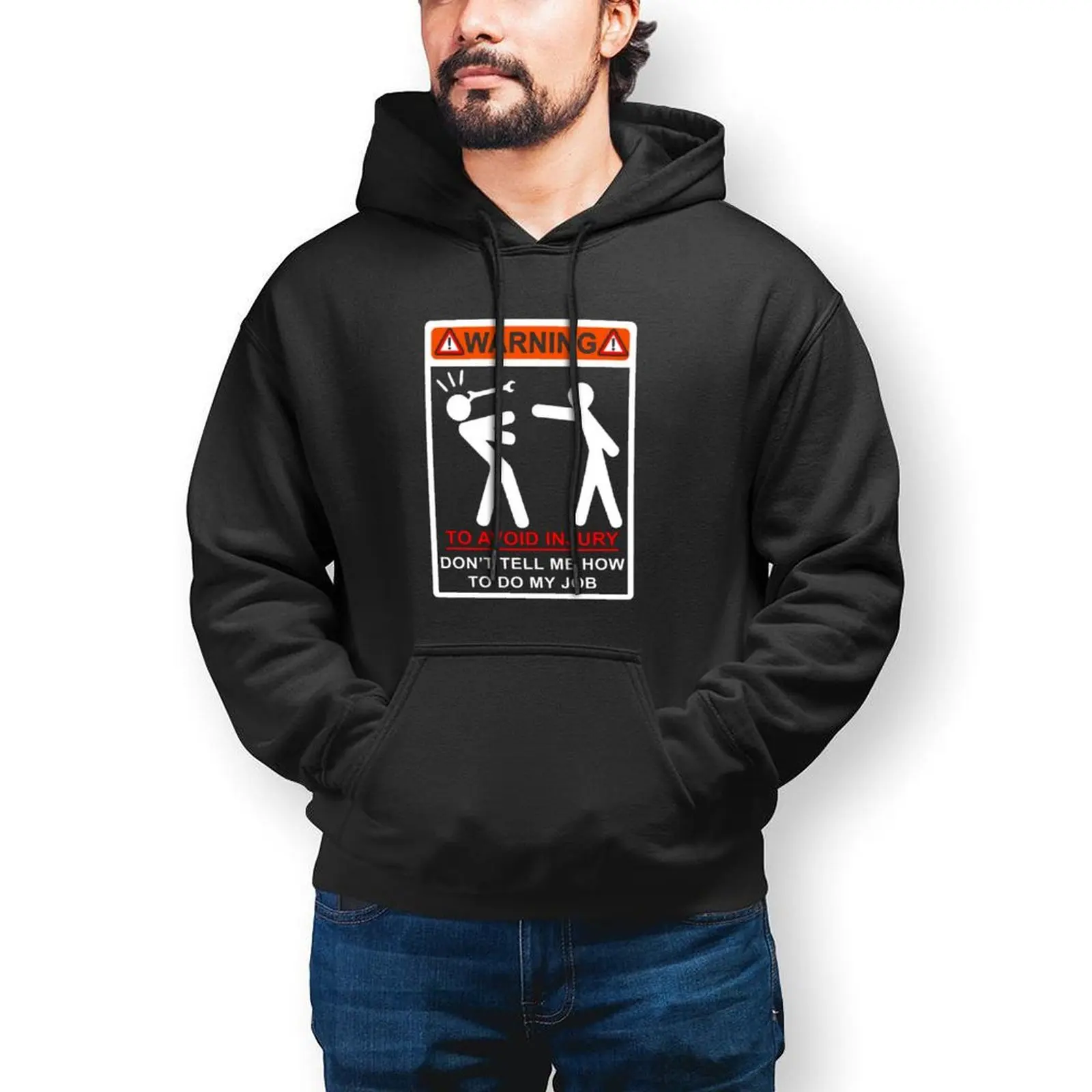 

Предупреждение о необходимости избежать травм повседневные толстовки строитель механик инженер хлопковая рубашка с капюшоном весенний Свободный пуловер оверсайз Толстовка