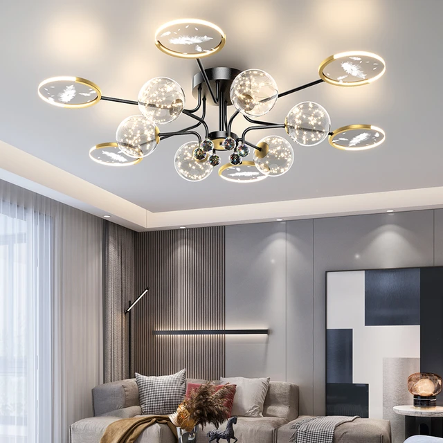 Nuovi lampadari moderni a LED per soggiorno camera da letto sala da pranzo  Design per interni lampada da soffitto a Led sfera di vetro luce  telecomandata - AliExpress