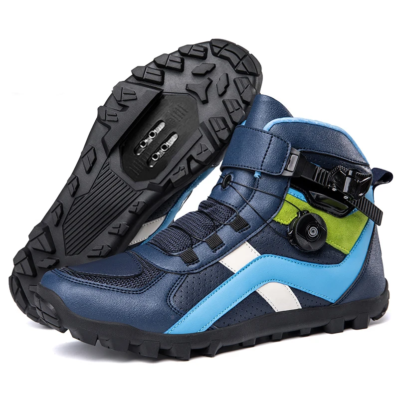 QQ-JCS1988-Motorcycle Shoes for Men, MTB Cycling Shoes, Winter Hiking High-Cut Boots, Tenis Masculino, Road Bicycle Sneaker