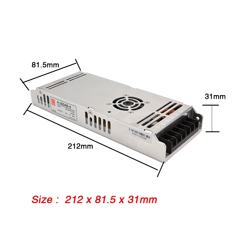 Chuanglian A-300AB-5 / AC 220V 5V 60A 300W 전원 공급 장치 팬 냉각 LED 디스플레이 화면
