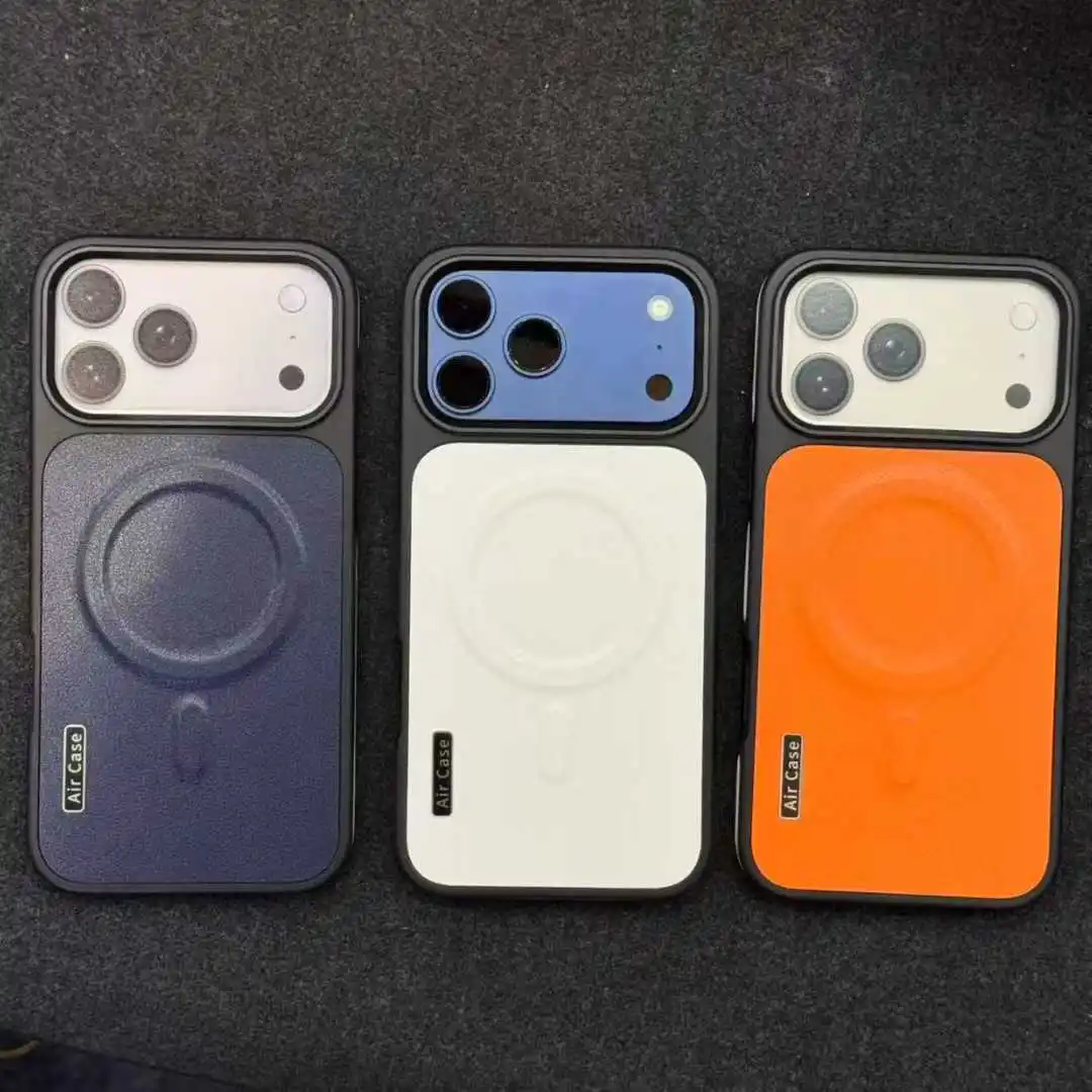 Luxury Leather Magnetic Shockproof Phone Case with Air Lens Protection