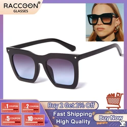 Vintage Fashion Oversized Square Sunglasses Women Men Luxury Brand Designer Travel Retro Rivet Big Frame Sun Glasses For Female