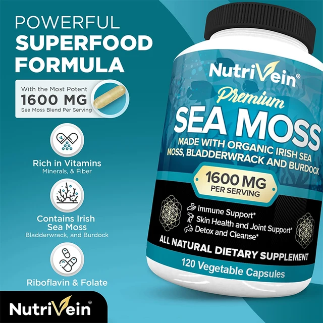 5950-128be1.jpg Vegetarian Organic Sea Moss Supports Immune System, Joint Health Intestinal Cleansing Detoxification & Cleansing Skin Supplement