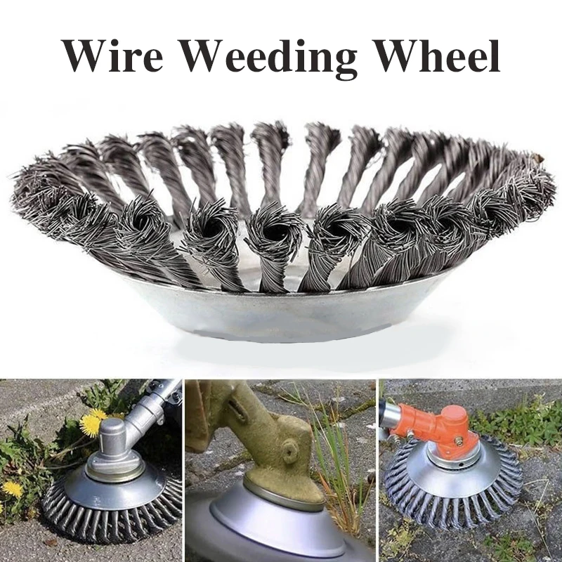 Mower Wire Weeding Wheel Garden General Weeding Wheel Accessories 6" Wire Wheel Weeding Head 8" Twisted Wire Lawn Mower 4