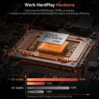 ACEMAGIC ordinateur portable AMD Ryzen 7 7730U Windows ordinateur portable 15,6 pouces IPS 16GB DDR4 512GB NVMe SSD clavier numérique 3